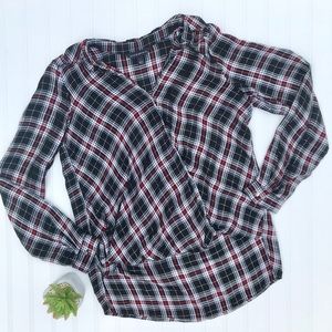 {Rock &Republic} plaid surplice top {B16}